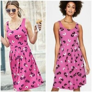 NWT Boden Joanna Ponte Dress in Pink Daisy Floral Sleeveless J0443 Size 8